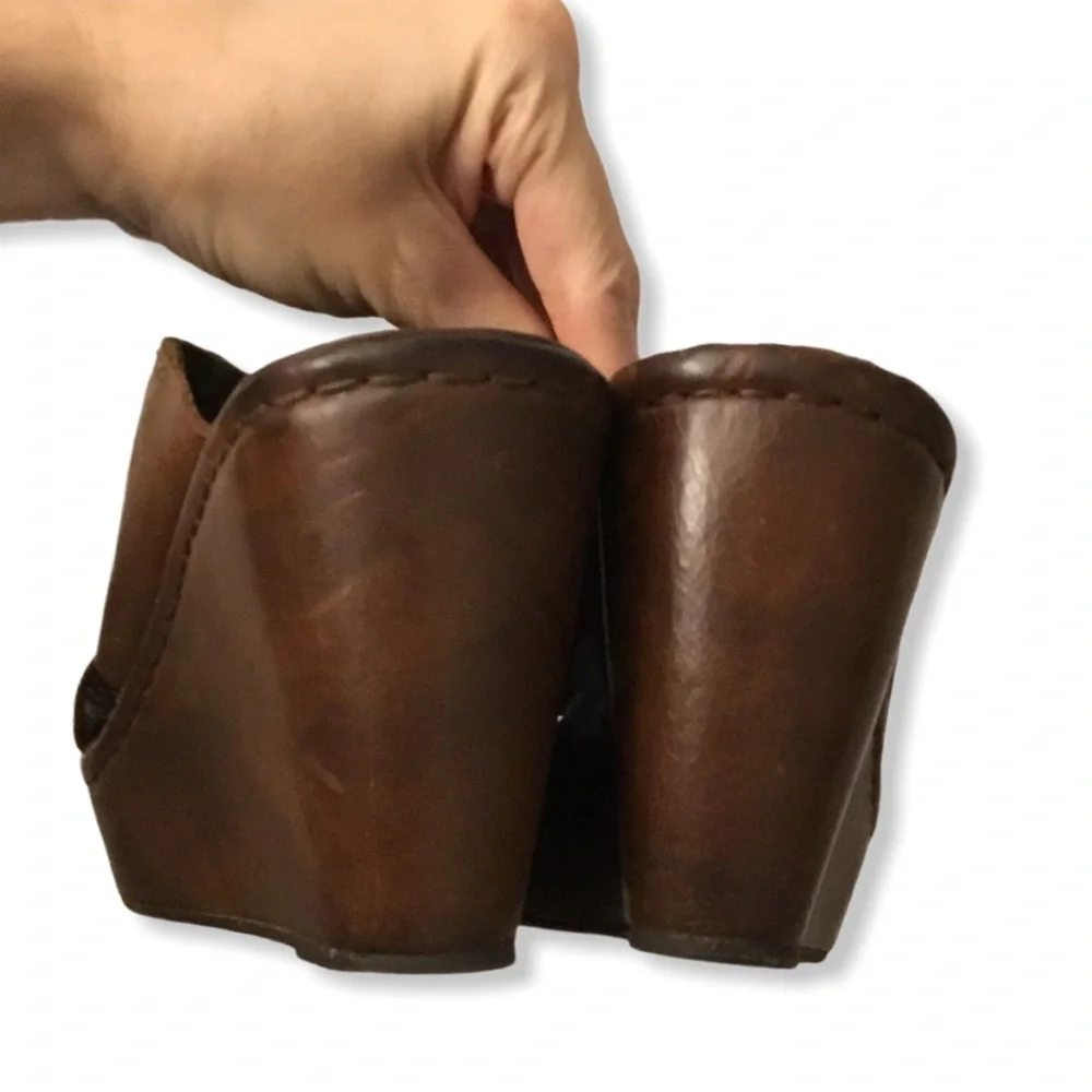 Born Platform Wedge Sandals Leather Upper Size 9 - Picture 5 of 13